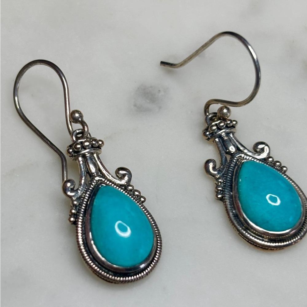 Artisan Crafted Amazonite Sterling Silver Earrings